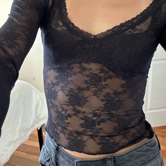 Urban Outfitters Black Lace Long Sleeve - Picture 3 of 3